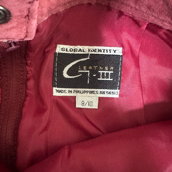 Vtg Deadstock Global Identity Burgundy Red Suede Leather Pencil Skirt Sz Small - Picture 9 of 10